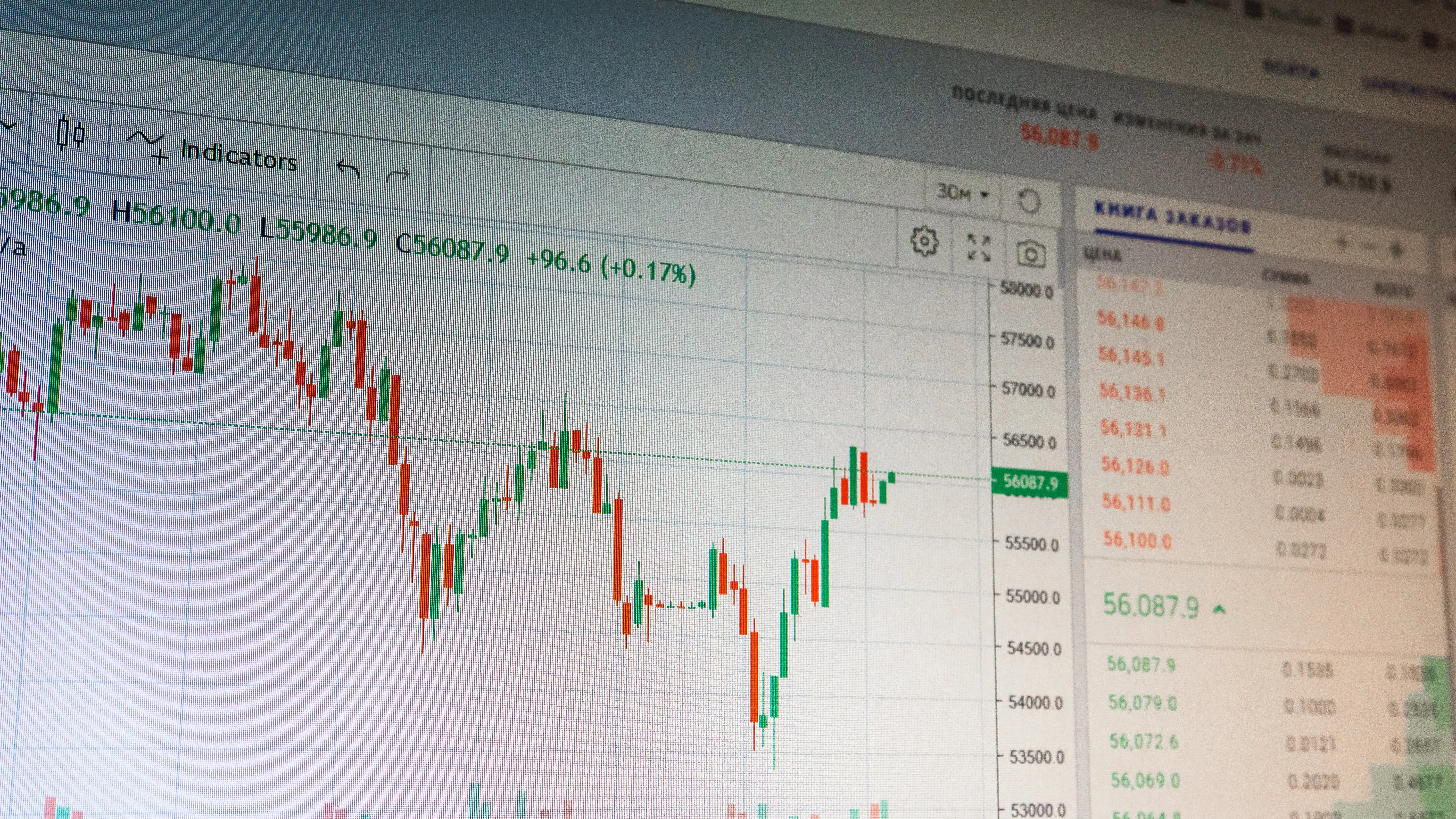 A photo of a stocks graph